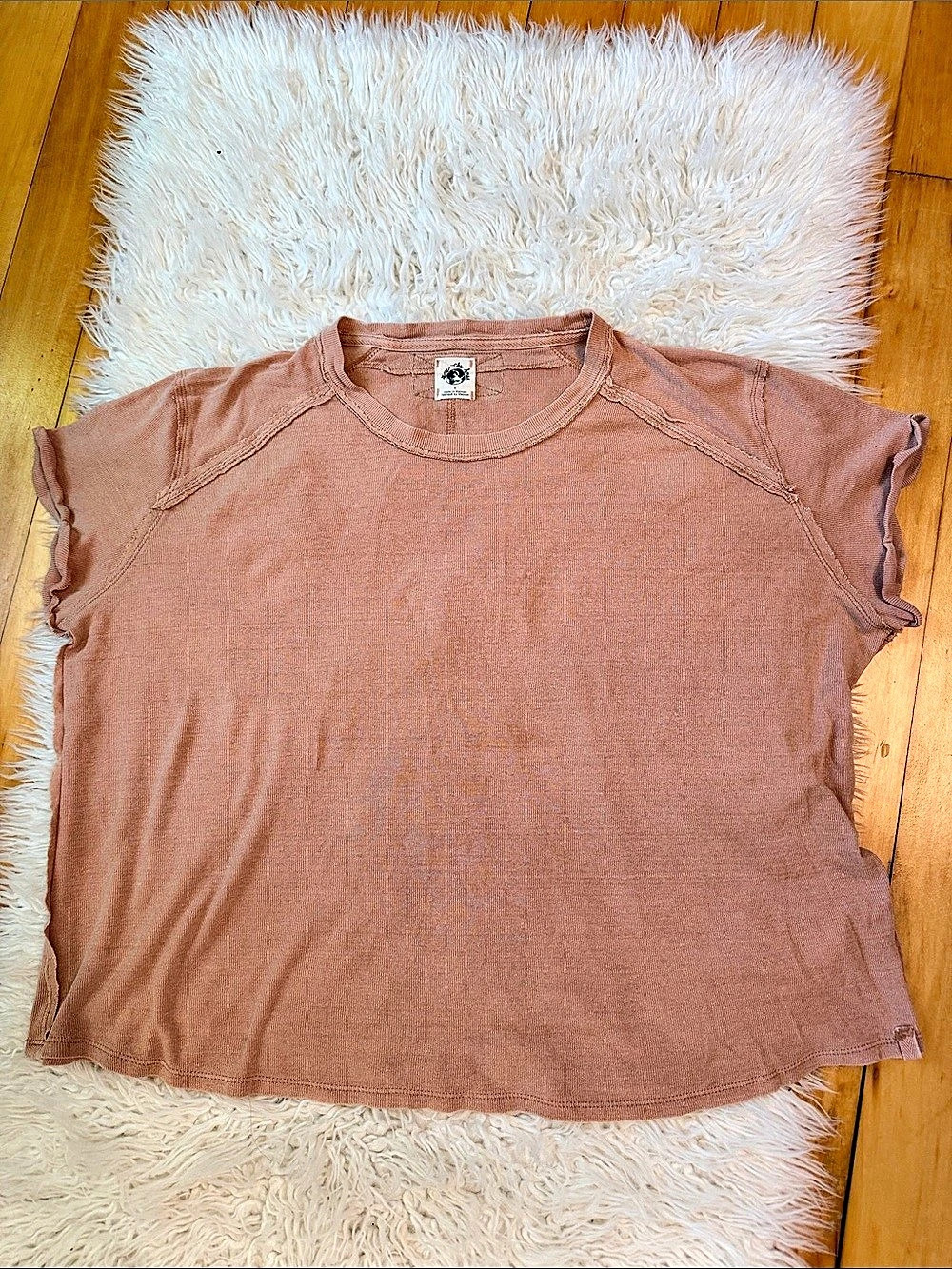 Free People We The Free Take 2 Tee Short Sleeve Top in Brown